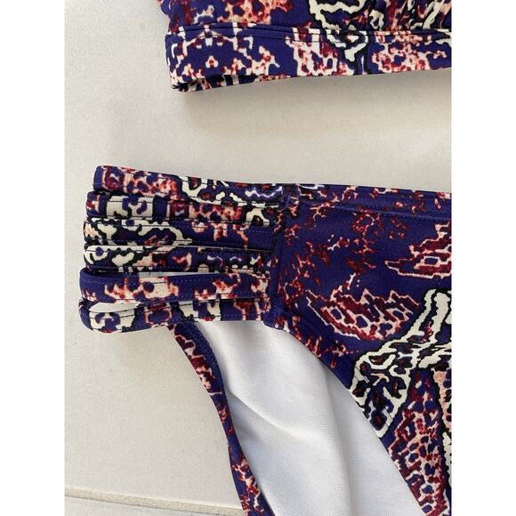 Athleta Swim S/M Bikini Swimsuit Aqualuxe Multicolor Print Swimwear - Picture 5 of 12